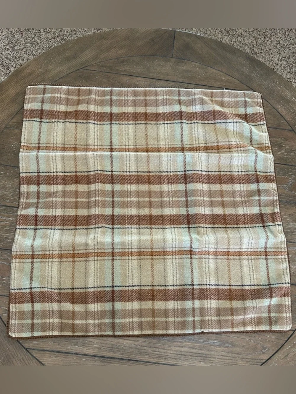VTG Ethan Allen Tartan Plaid Wool Cotton Euro Sham Set of 2  25x25 Made in USA